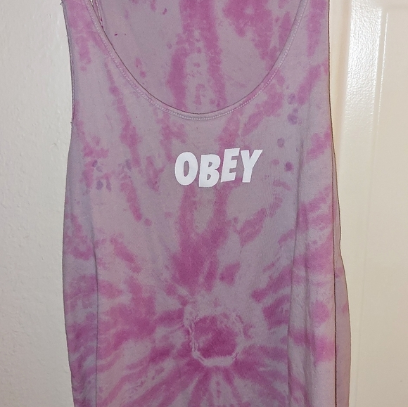 Obey Pink Tie Dye Racerback Tank Top - Picture 5 of 5